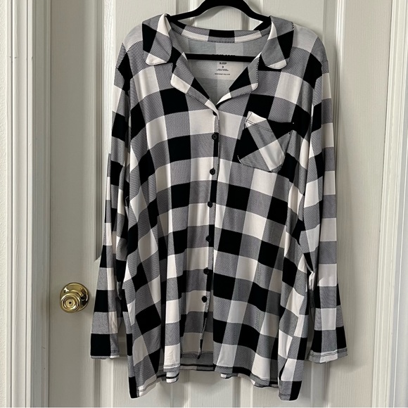 torrid Other - NWT Torrid Sleep Black and White Plaid Button Up Nightshirt size 3X